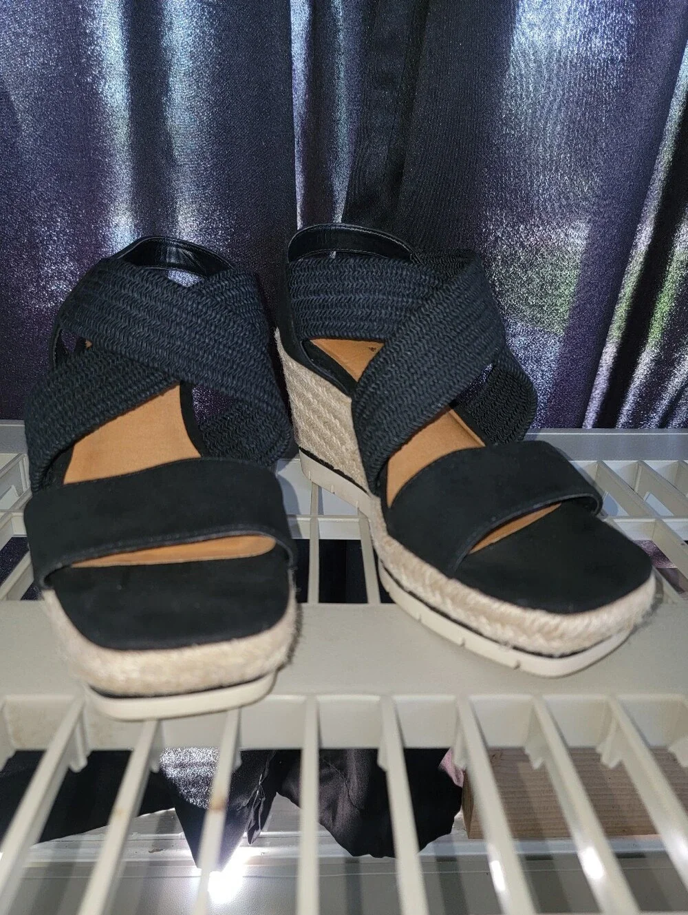 Kelly & Katie Wedge Sandals with Crisscross Straps - Women